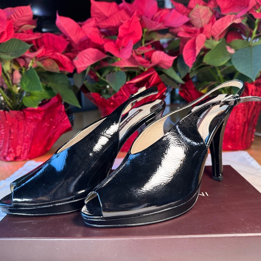 Adrienne Vittadini Women's Black Peep Toe Shoes